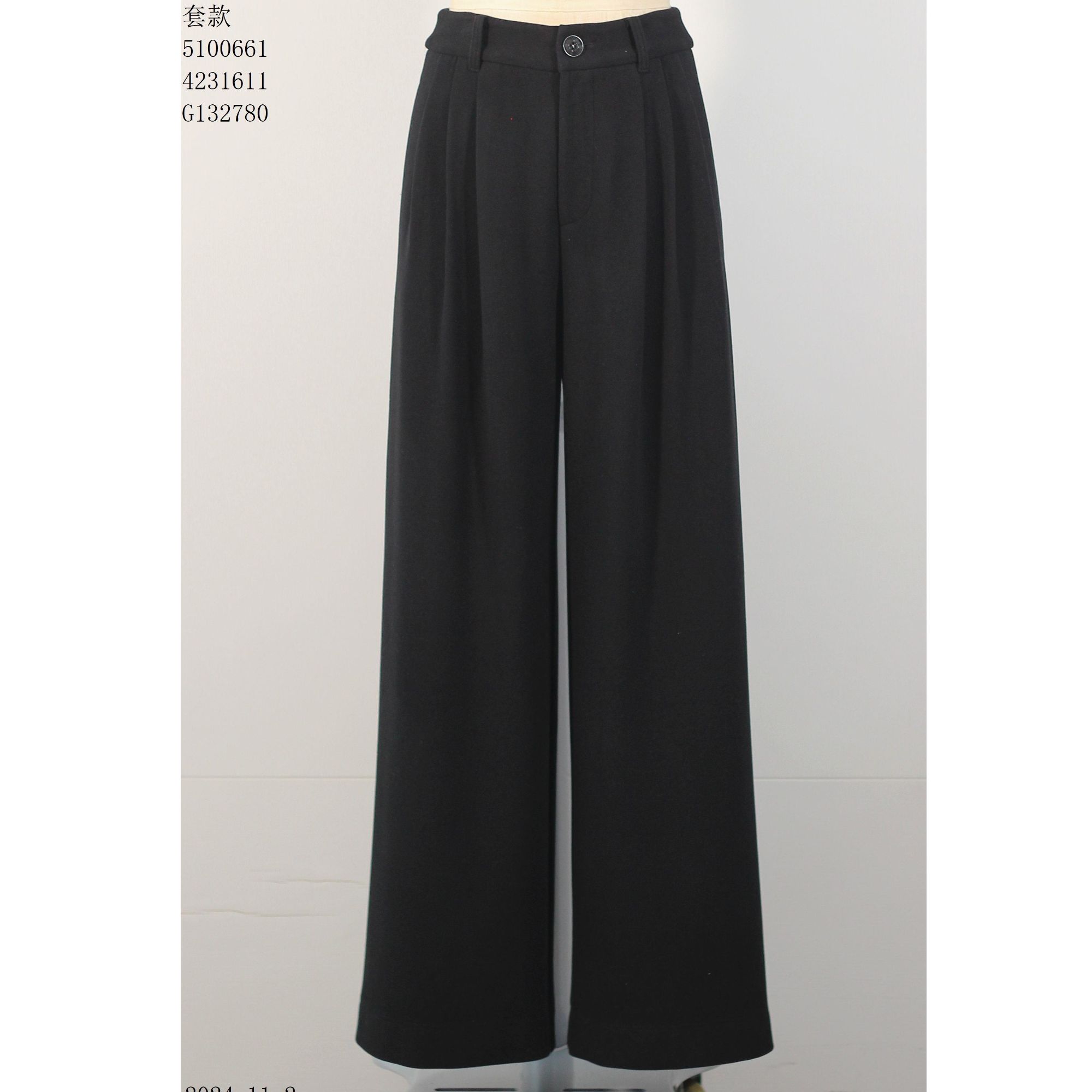 AMASS/阿玛施 新款气质百搭纯色直筒裤秋季复古宽松休闲裤5100661