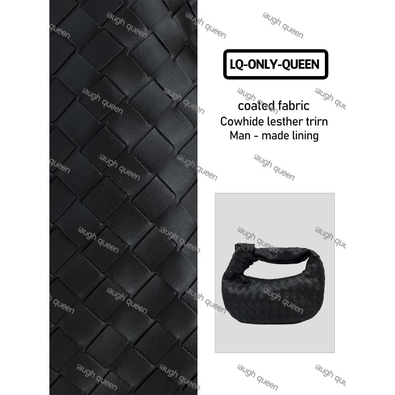 LQ-ONLY-QUEEN真皮女包编织手拎饺子黑银色