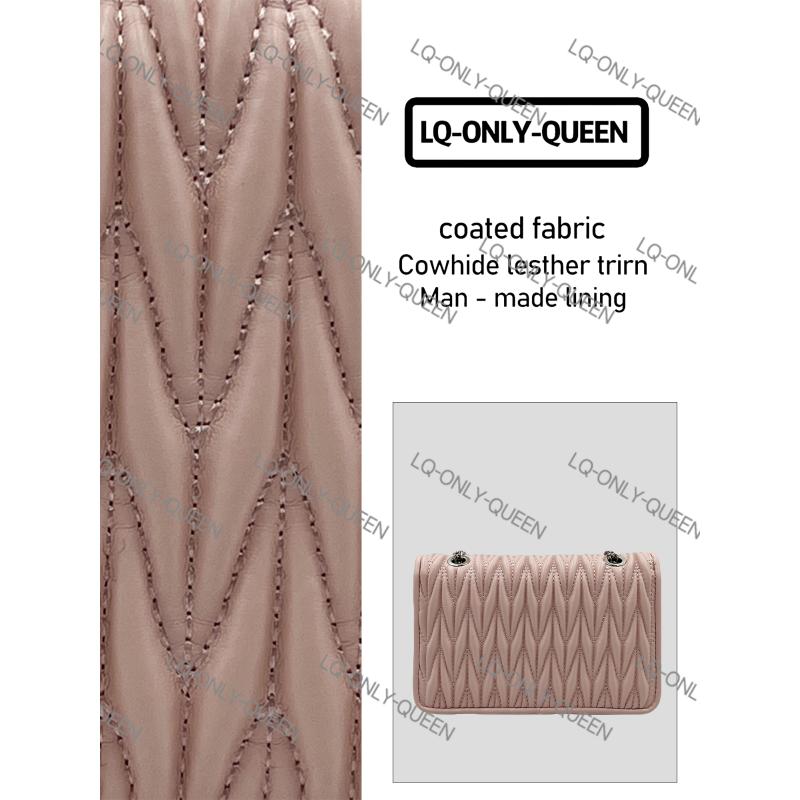 LQ-ONLY-QUEEN真皮女包褶皱钻链条粉色