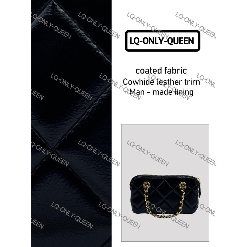 LQ-ONLY-QUEEN真皮女包小手提菱格金小包黑色