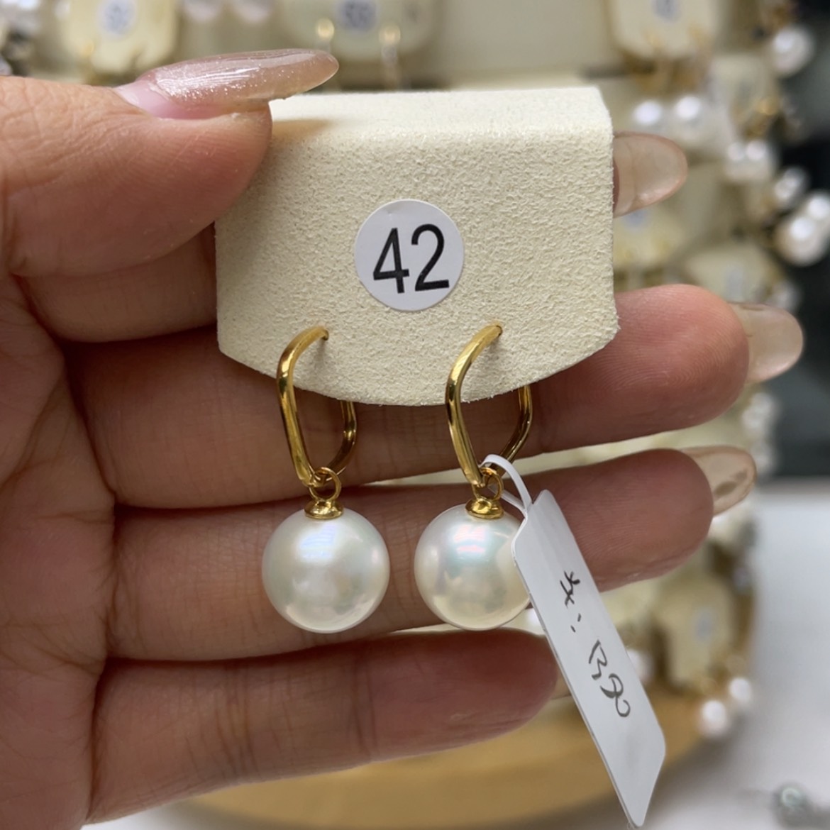 【闪购商品】淡水珍珠耳饰18K金镶嵌