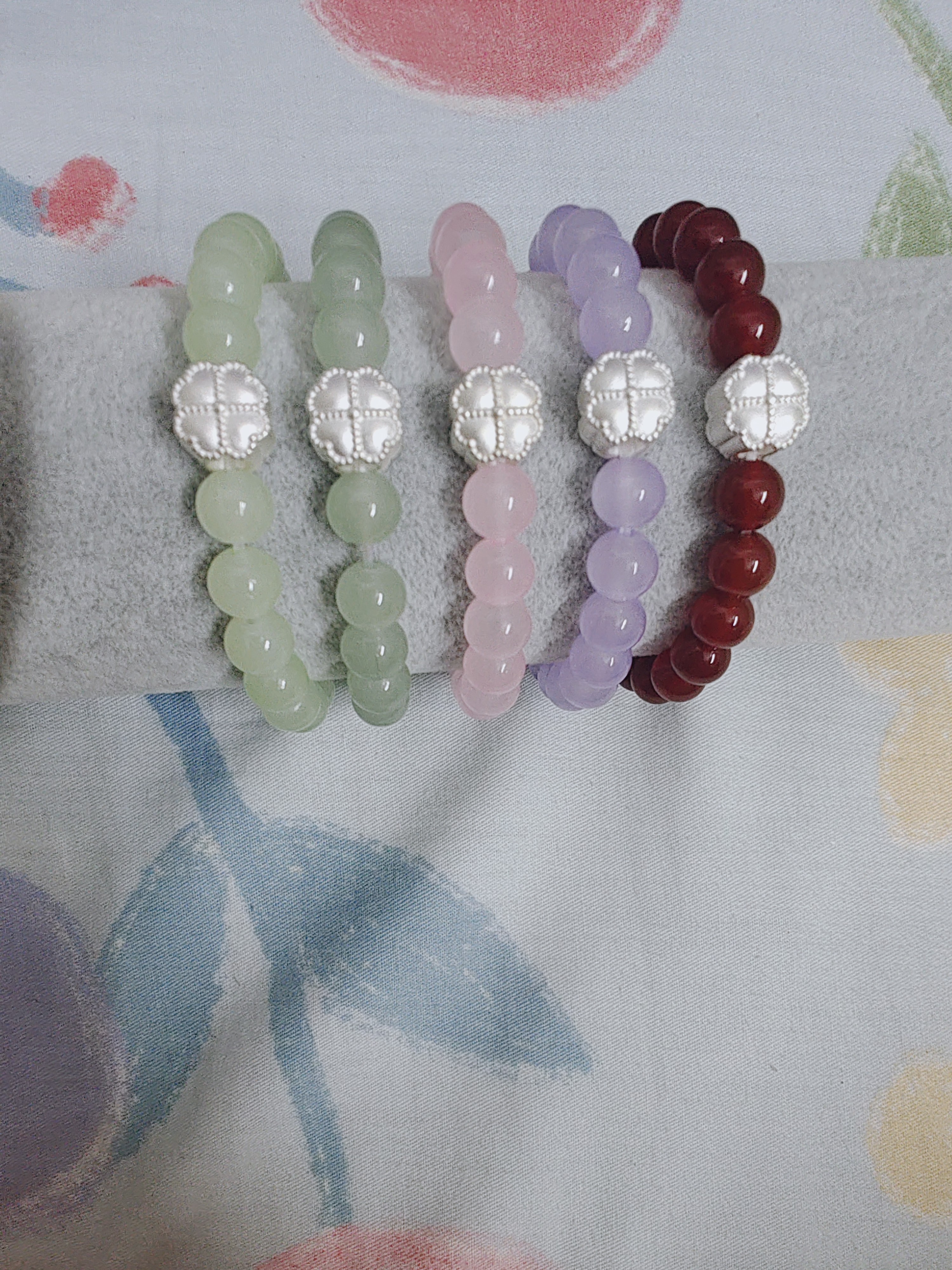 足银手链 足银999爱心幸运四叶草手串送儿童送闺蜜送朋友手链