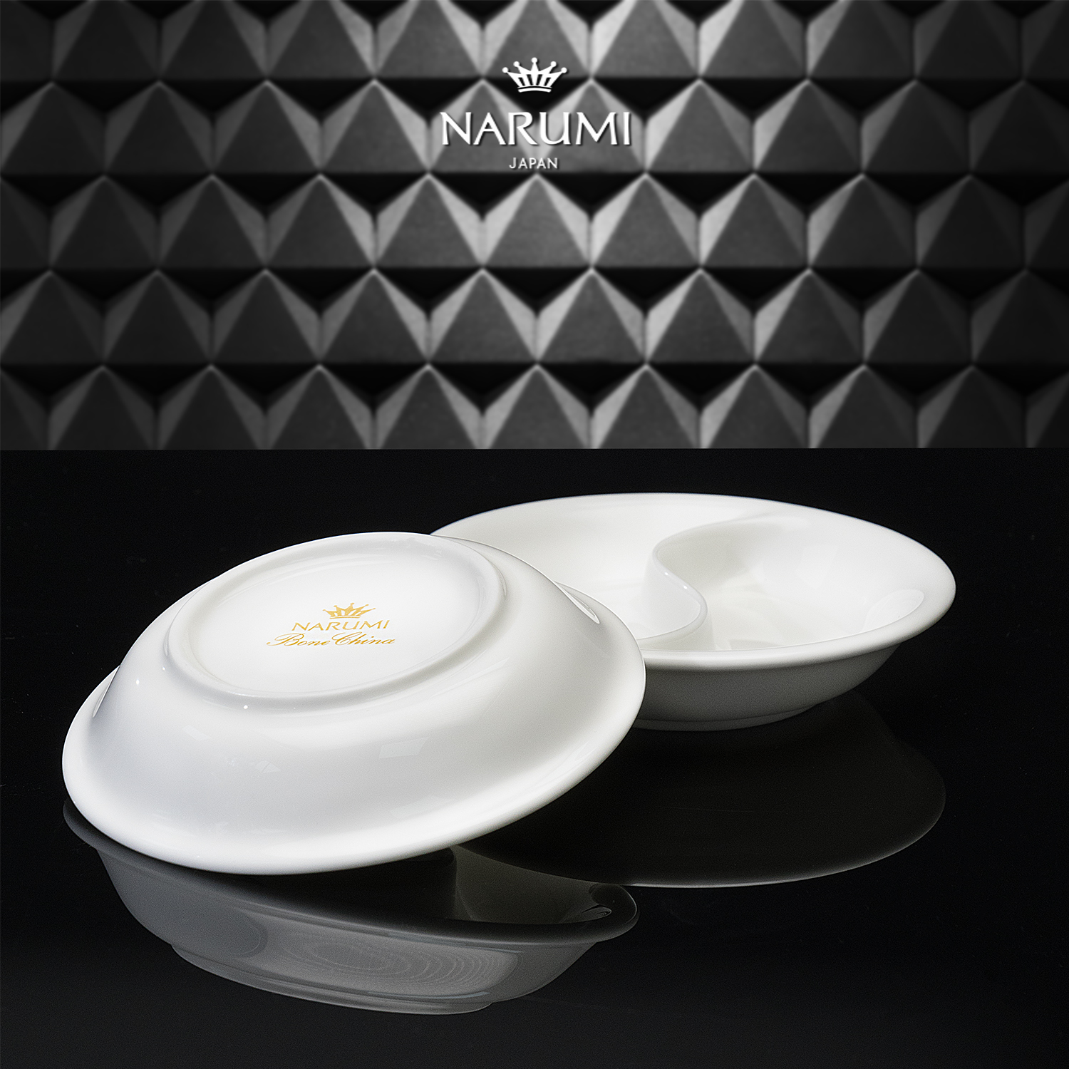 日本NARUMI/鸣海CHINESE WHITE系列纯白调味碟/圆分隔碟2只装