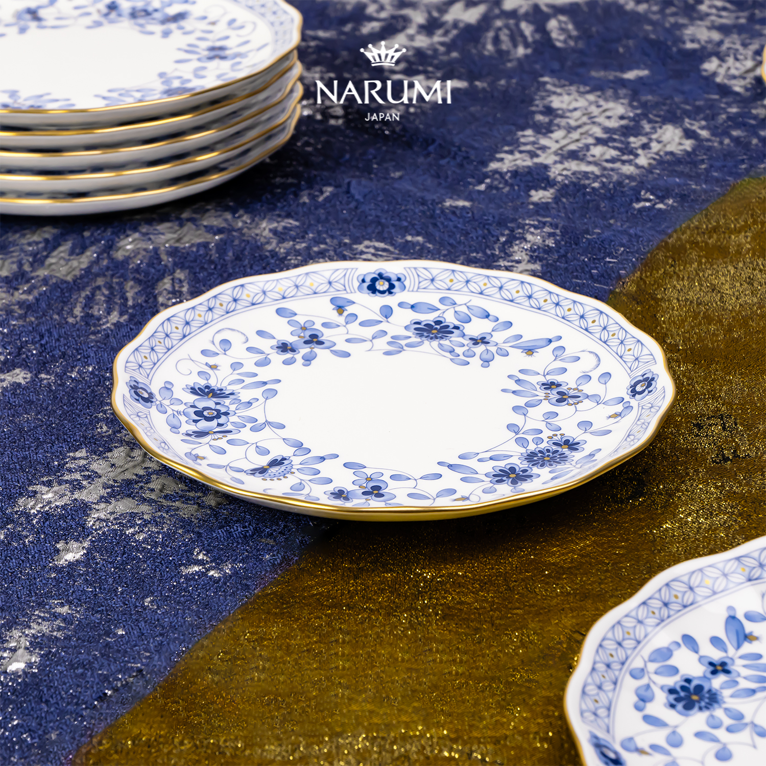 NARUMI日本/鸣海Milano经典系列骨瓷餐盘17cm面包碟2只9682-1413