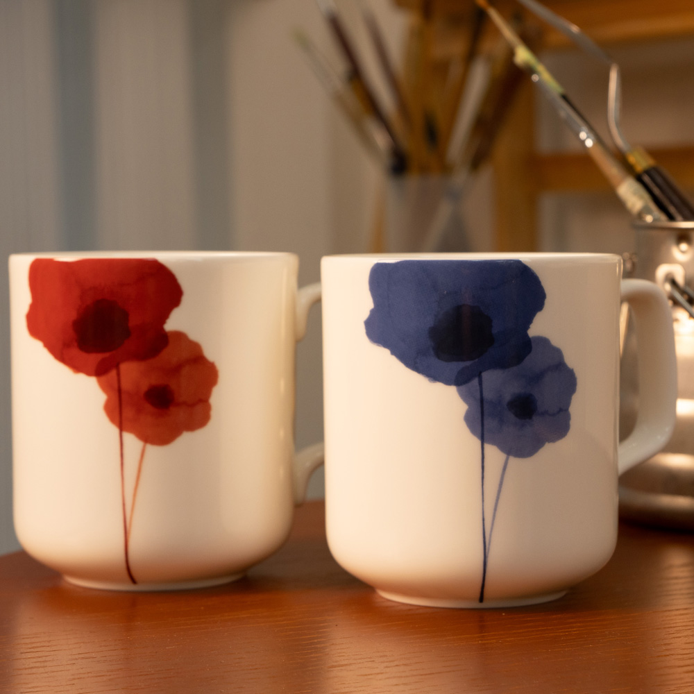 NARUMI/鸣海日本鸣海Spring Field系列 红/蓝马克杯家用330cc骨瓷