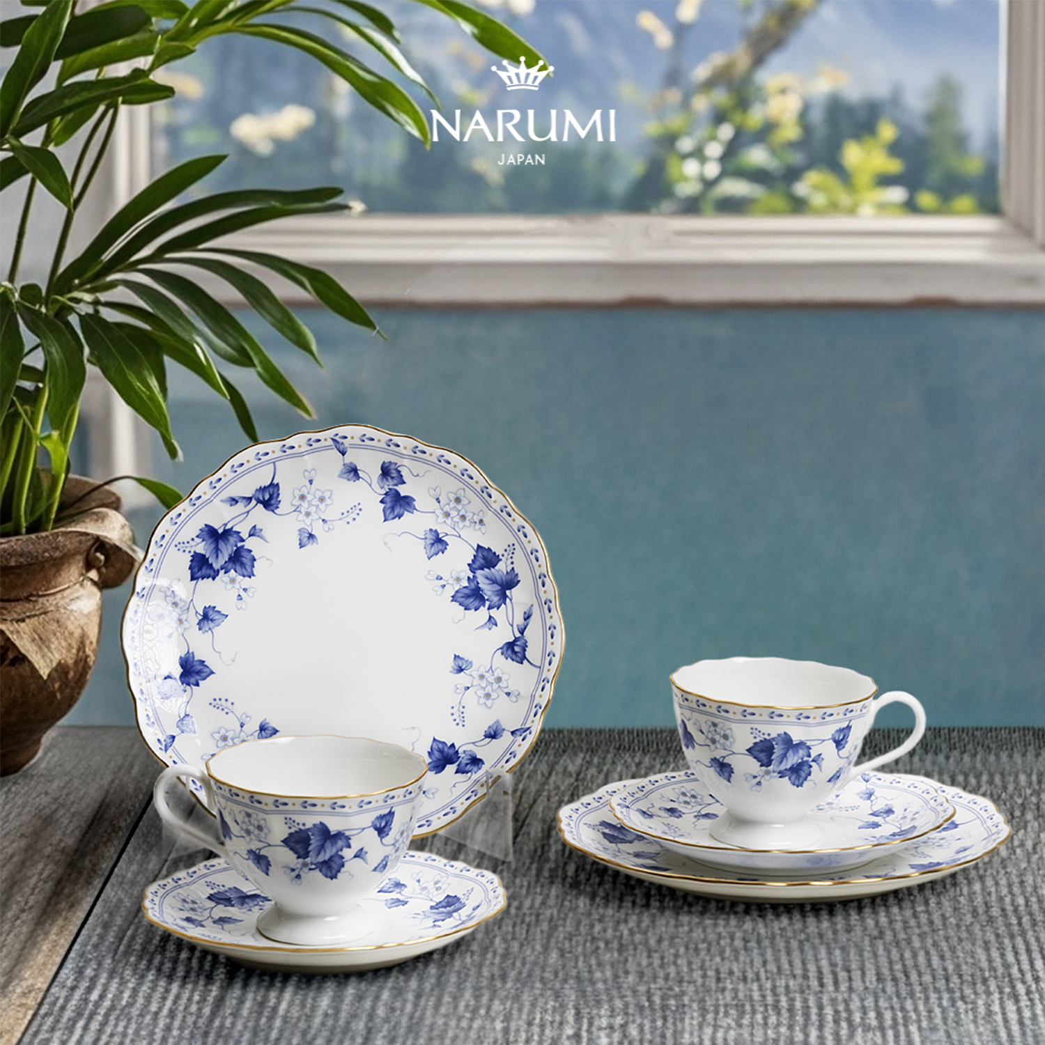 日本NARUMI/鸣海Solaria系列  双人下午茶套装骨瓷8128-20880