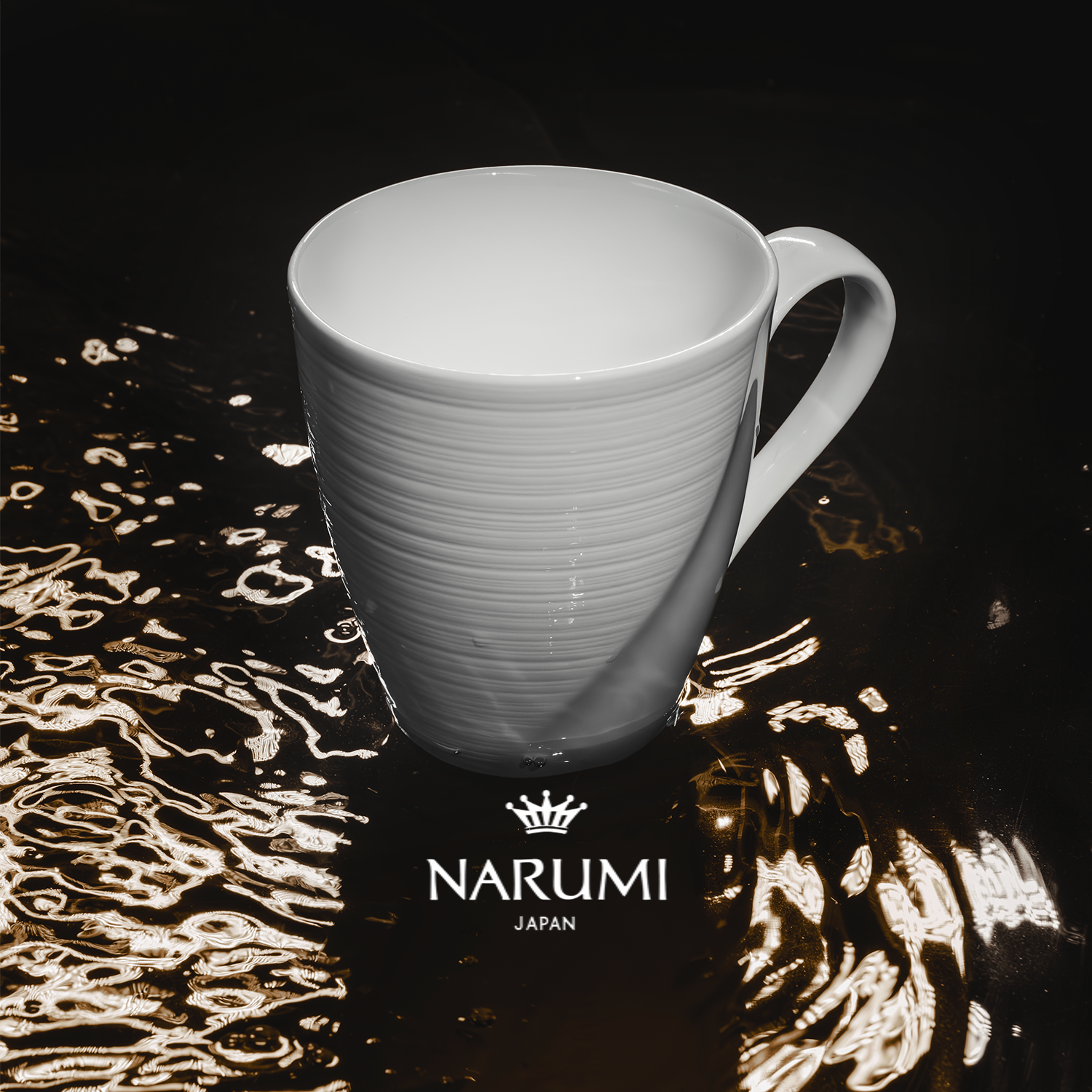 日本NARUMI/鸣海ESPRIT马克杯纯白水杯370cc骨瓷 家用50180-2688G