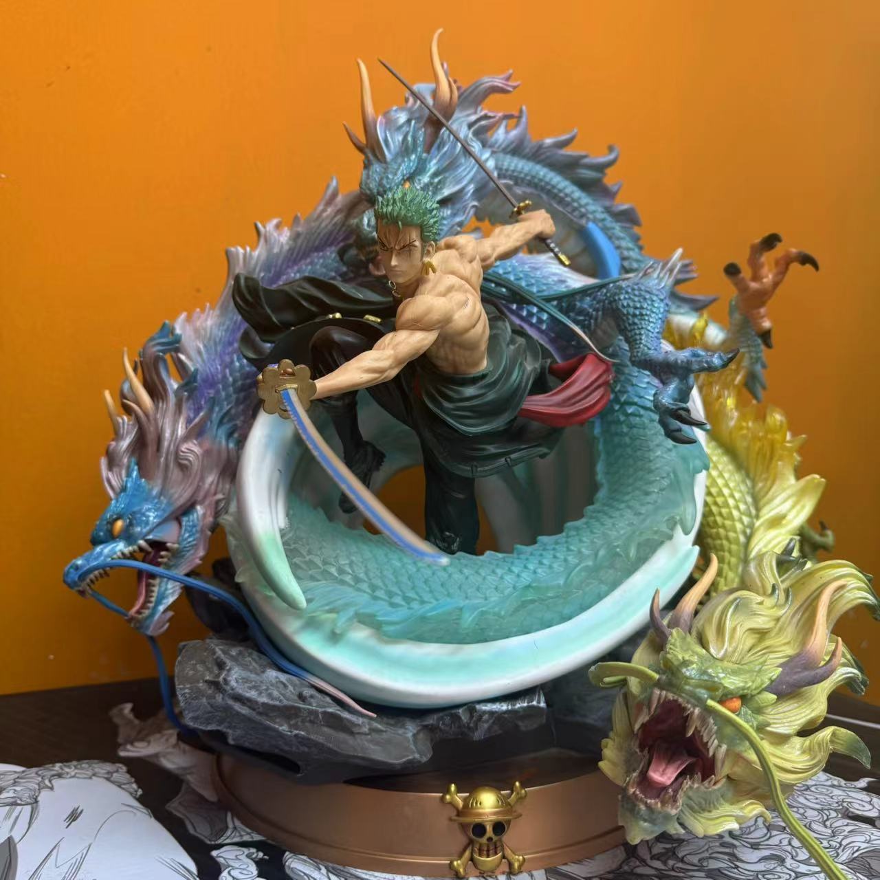 海贼王 和之国三龙索隆 三刀流 大型动漫手办摆件