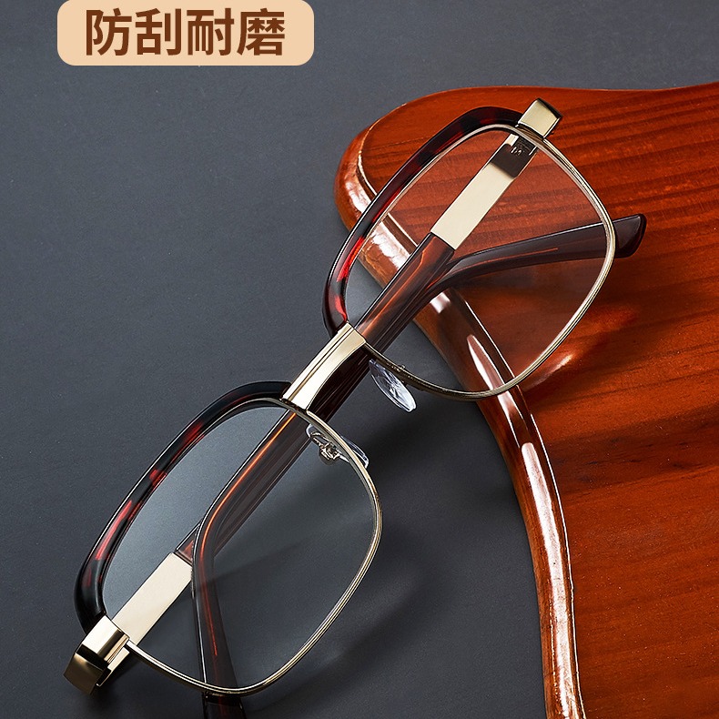 水晶高清护眼镜片抗疲劳防蓝光老花镜中老年人专用50-60-70岁高档