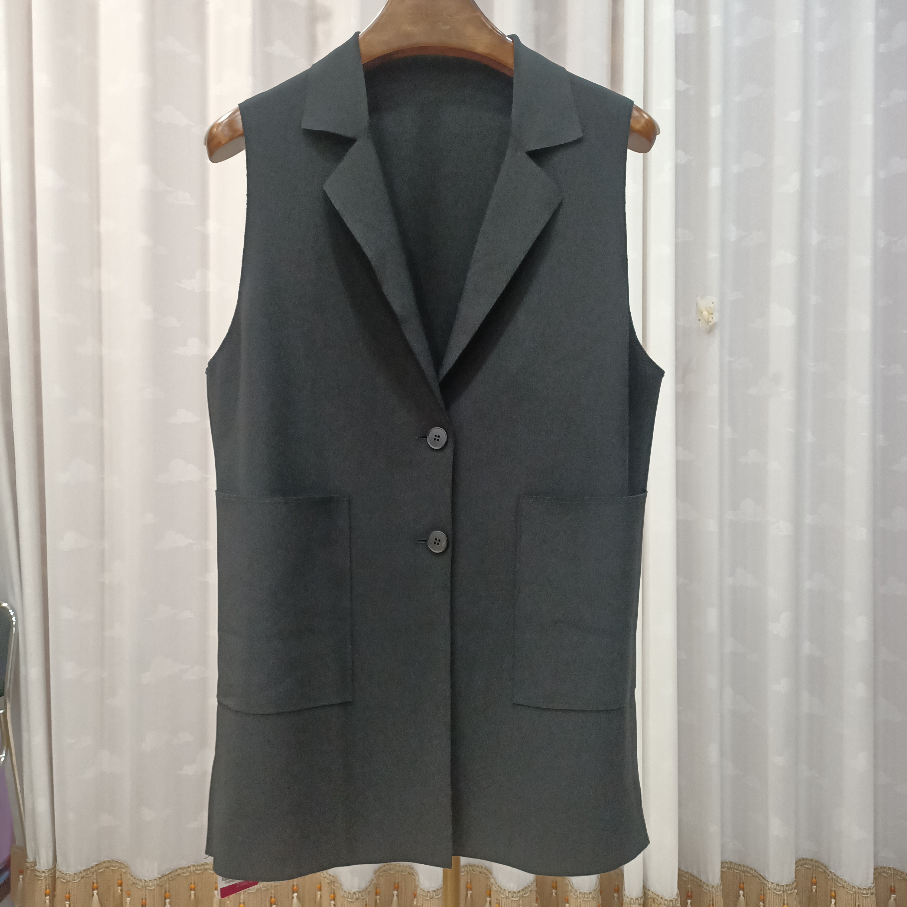 胖人坊大码休闲马甲4335