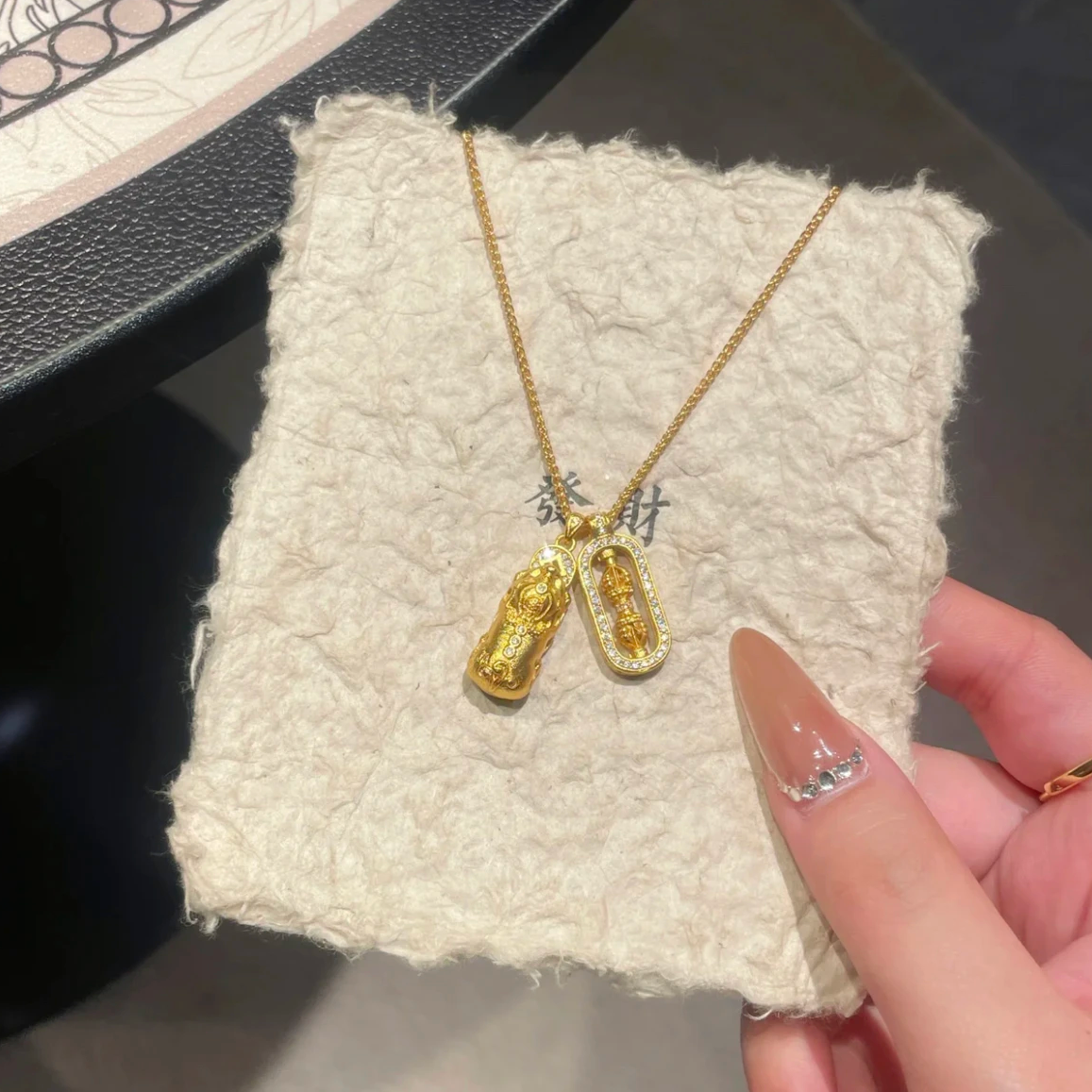 铜合金项链 金刚杵貔貅项链女吊坠时尚新中式设计锁骨链