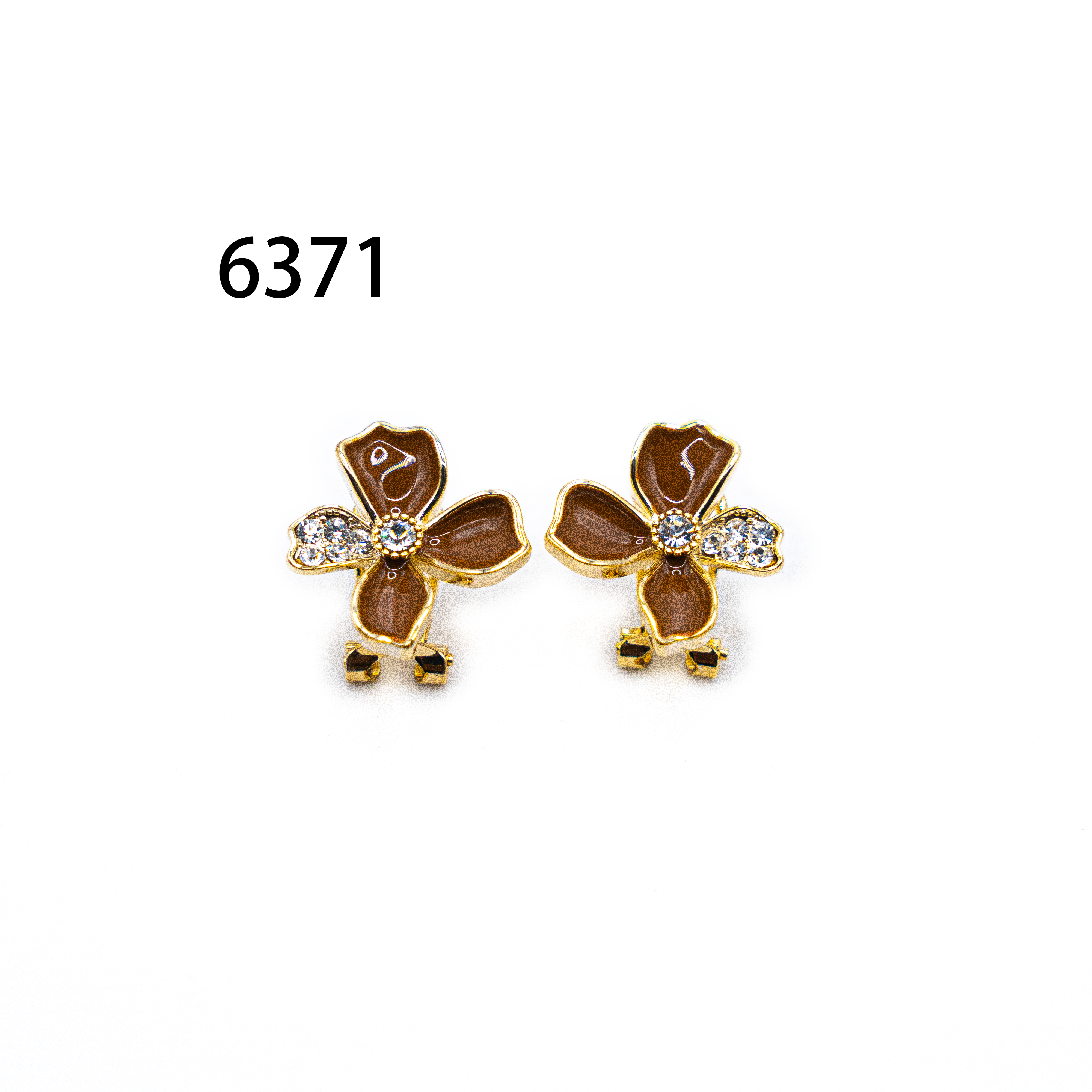 铜合金耳饰 简约镶嵌个性气质耳环小众设计高级感耳饰～6371