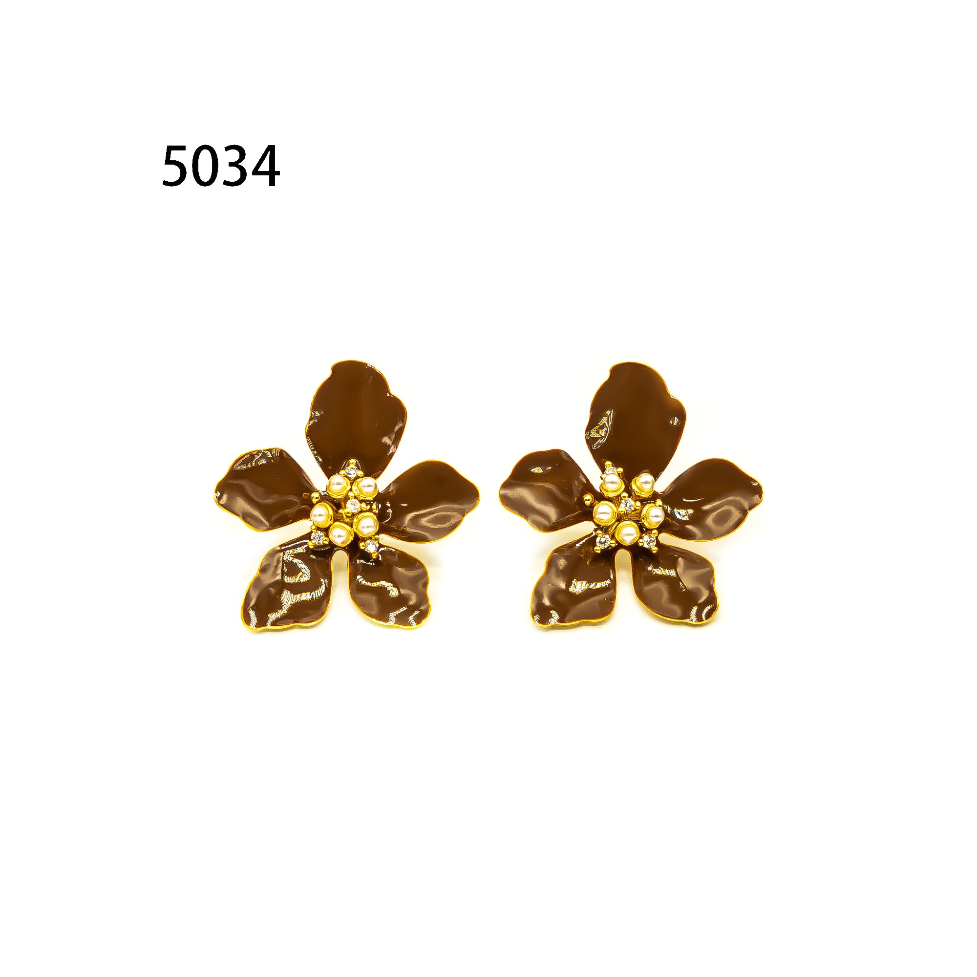 铜合金耳饰 时尚气质轻奢耳环新款小众设计高级感耳钉耳饰～5034