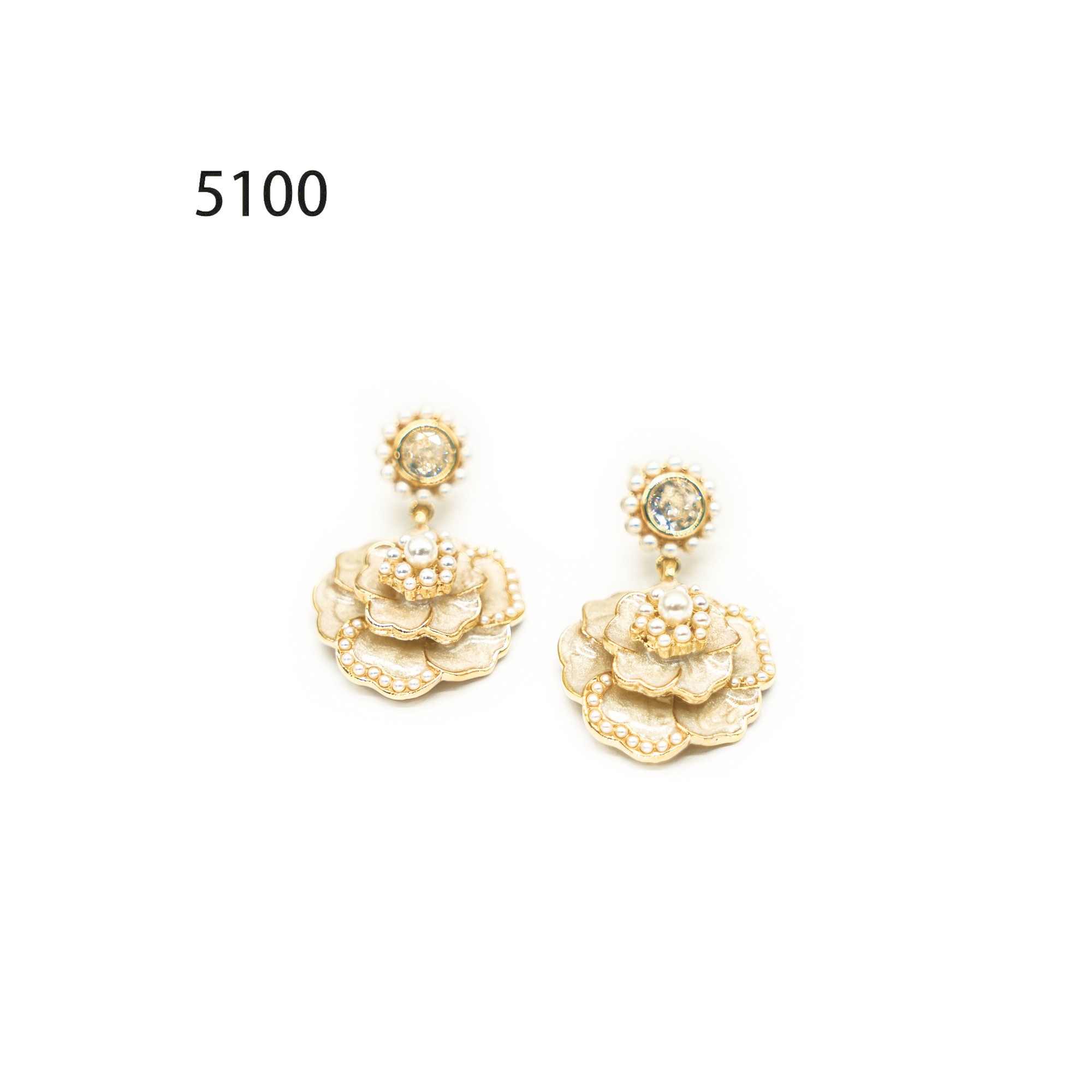 铜合金耳饰 简约镶嵌个性气质耳环小众设计高级感耳钉耳饰～5100