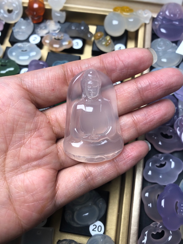 天然玛瑙玉髓观音吊坠 送朋友送家人
