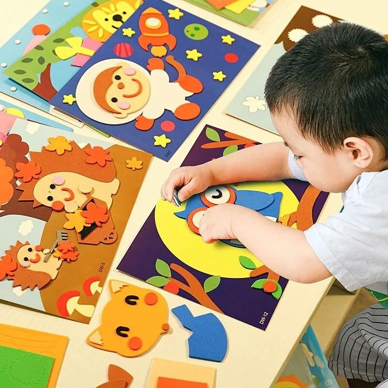3d立体贴画eva儿童手工制作幼儿园小班手diy宝宝玩具趣味儿童贴画