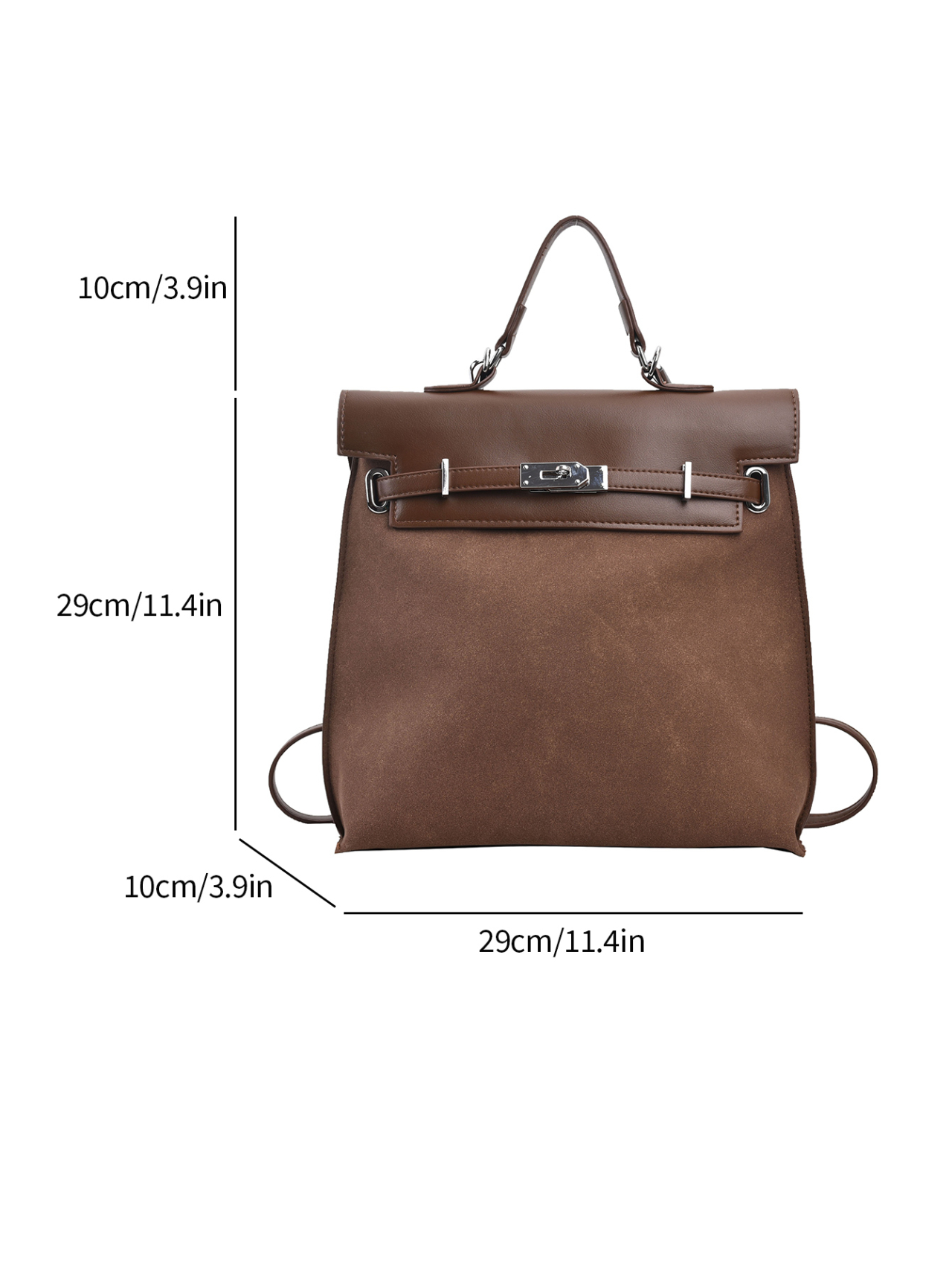 Scarlet Wong雅丹风复古双肩包棕色凯莉美拉德双背包女包小众新款