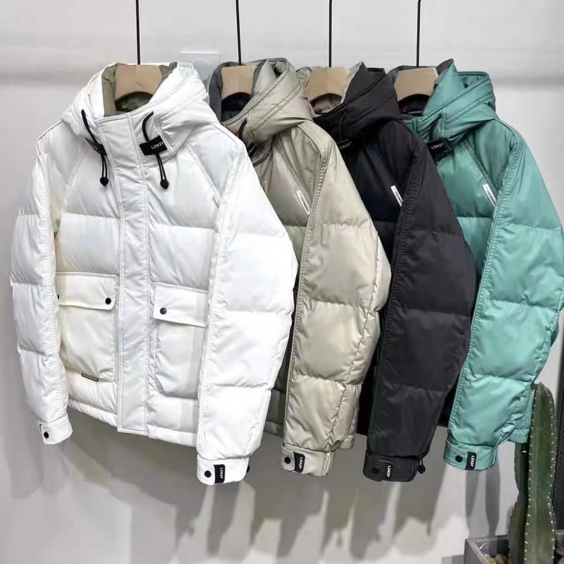 冬季免洗滑料羽绒服男潮流三防加厚上衣时尚短款外套帅气保