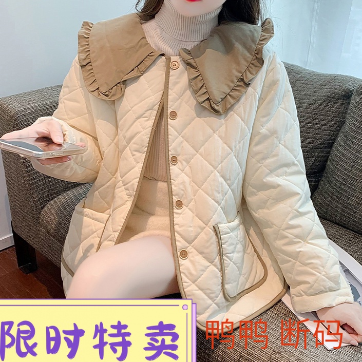 冬季娃娃领羽绒服羽绒服女冬装2023年新款高级感时尚百搭宽松