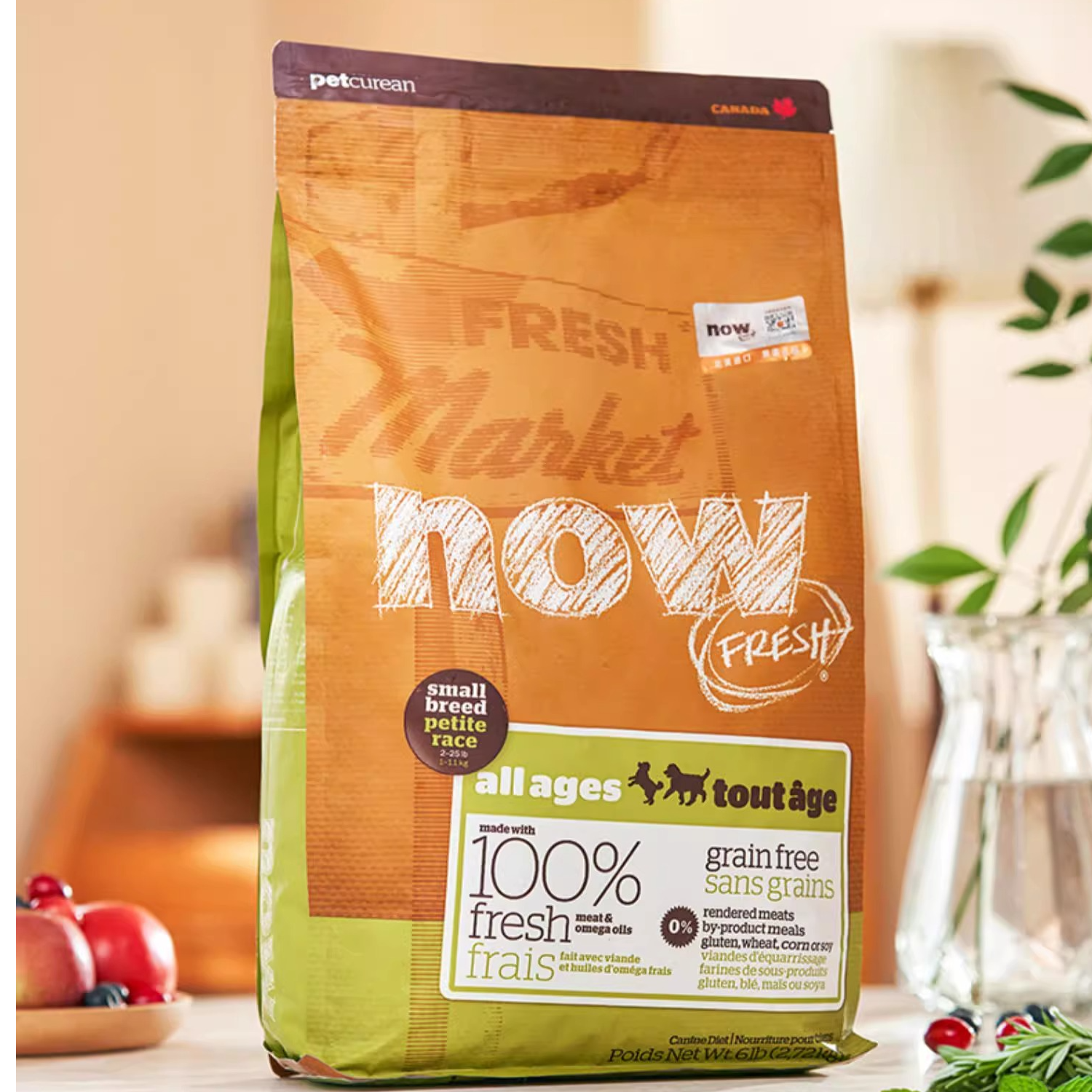 Now狗粮无谷粮小型犬泰迪比熊火鸡鸭肉四叶草全价进口犬粮