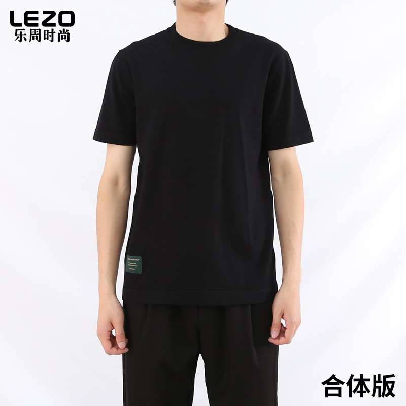 LEZO乐周时尚秋冬款男装短袖圆领毛衫L24306001
