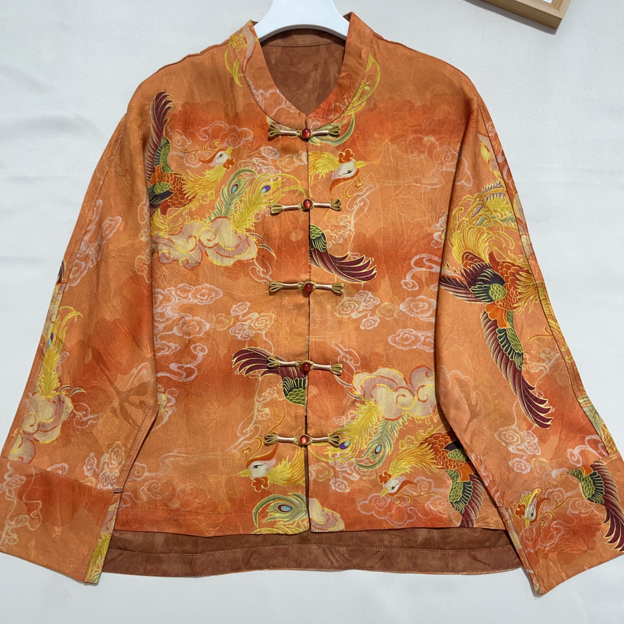 【彩凤双飞】新中式国风女重磅红云红底老料显瘦遮肉上衣长袖外套