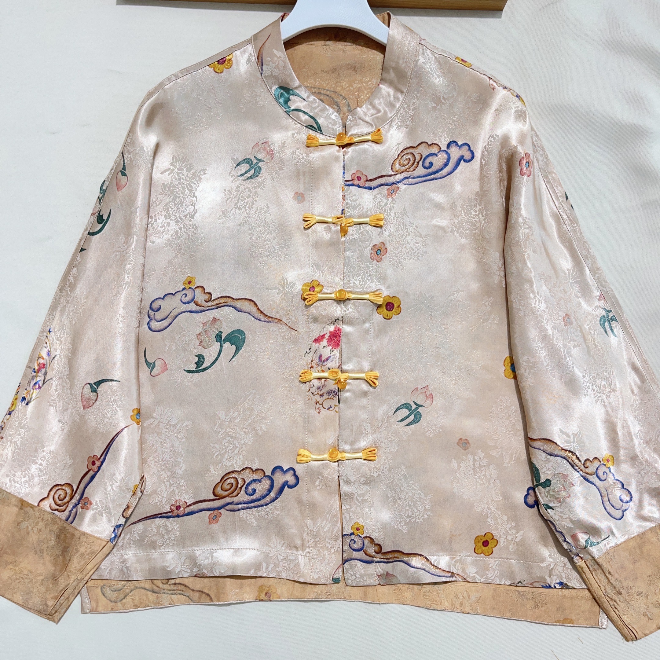 【祥云】夏季新中式国风香云老料重磅刻花女显瘦遮肉长袖上衣外套