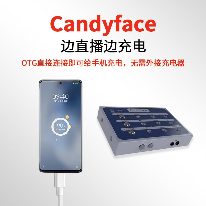 Ickb糖果脸转换器 Candyface 直播声卡双光纤工艺无损音质OTG转换