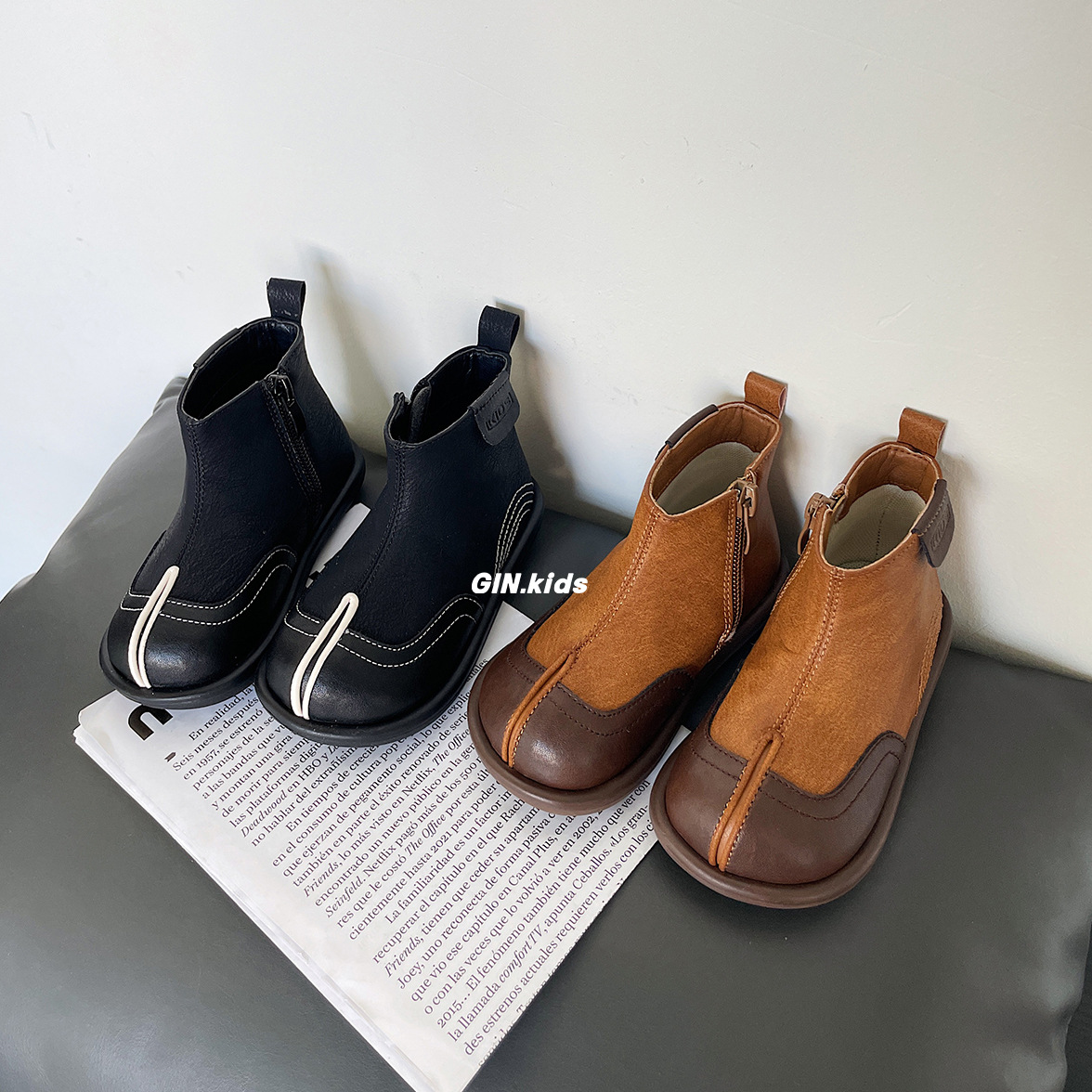 16—30女宝宝鞋子秋季新款小童靴软底短靴女童皮靴儿童单靴23238M