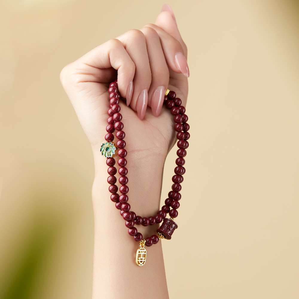 天然辰砂多圈手链平安符手链时来运转手链卡6mm女手链母亲节手链