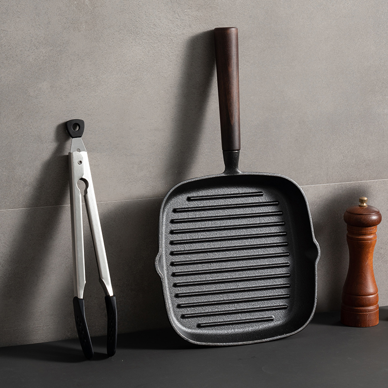 onlycook铸铁牛排锅煎牛排专用锅牛排工具套装平底锅牛扒条纹煎锅