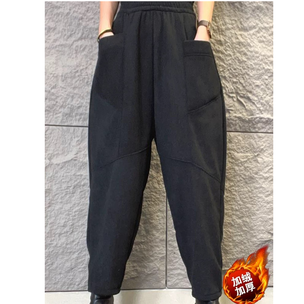 新款宽松显瘦老爹裤休闲裤时尚百搭哈伦裤中式萝卜裤复古文艺裤