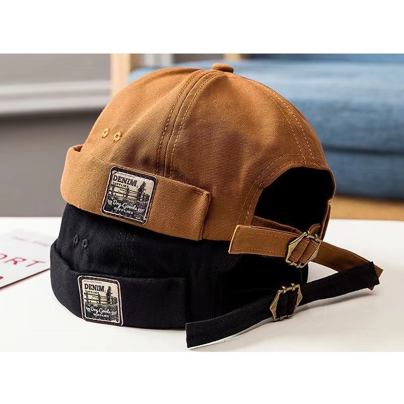 日系英伦复古瓜皮帽男四季嘻哈韩版贝雷帽子街头潮人无檐地主帽女