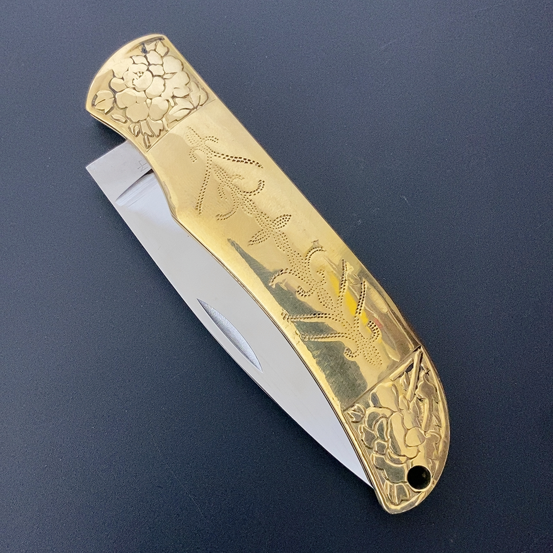 铜柄全钢折叠20瓜果刀家用