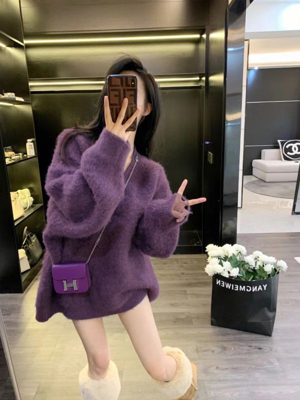 超好看宽松慵懒新款毛衣女秋冬今年流行漂亮高级感慵懒风针织上衣