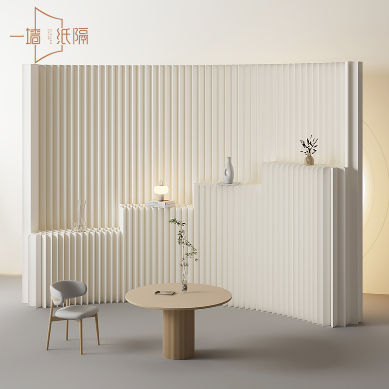 隔断屏风办公室背景墙玄关客厅遮挡可置物拉开即用省空间隔断墙