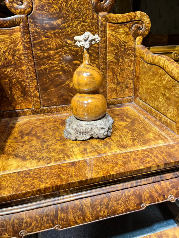 四川小叶金丝楠木福禄摆件手工复古雕刻