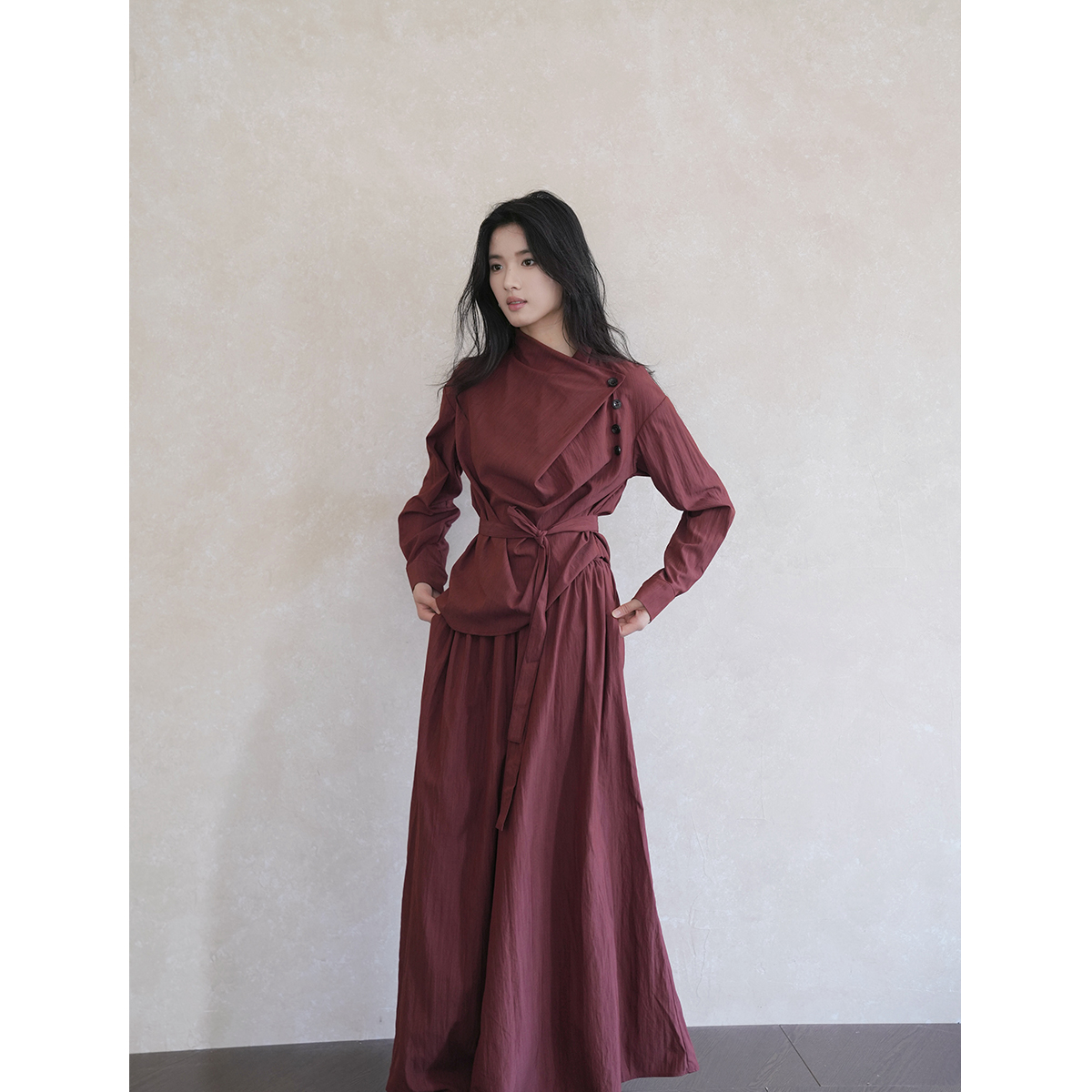 贰羊设计9.28 20:00【秋海棠】国风新中式设计感知性风系带套装