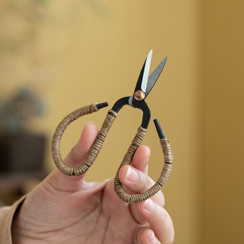 复古手工铁艺功夫茶小剪刀茶用剪刀复古怀旧花艺剪刀剪子茶道配件