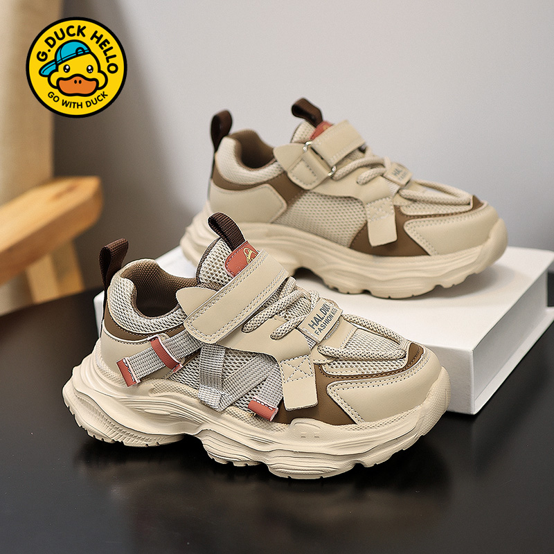 小黄鸭儿童运动鞋2025秋冬季中大童老爹鞋男孩防滑跑步男童鞋子