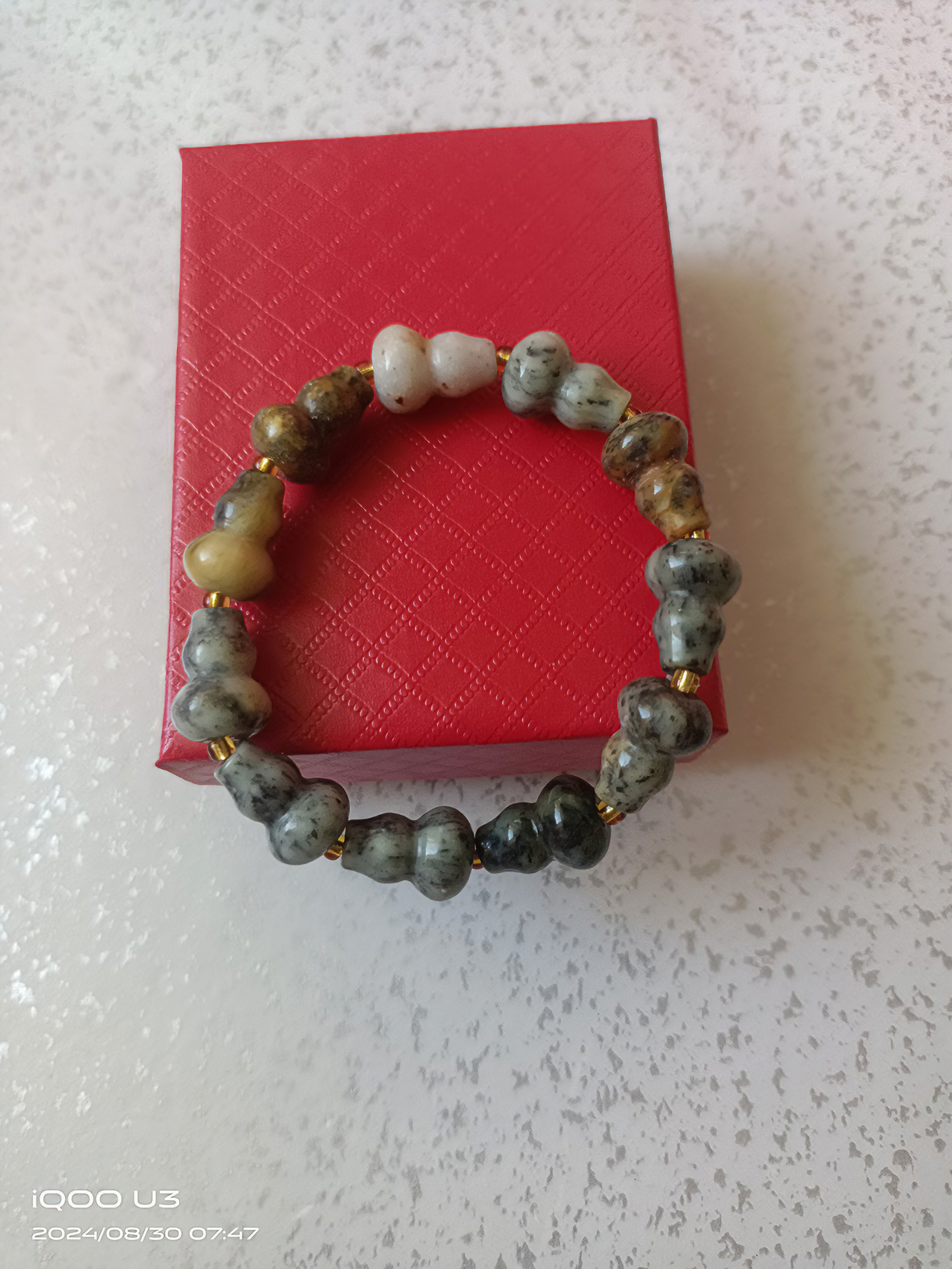 岫玉花玉多色葫芦手串手工百搭多宝单圈时尚复古珠珠气质轻奢精美