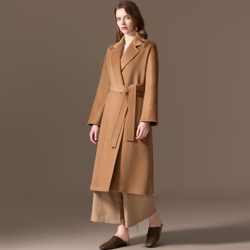 有内衬100山羊绒大衣女单面2024年秋冬新款宽松外搭气质毛呢外套