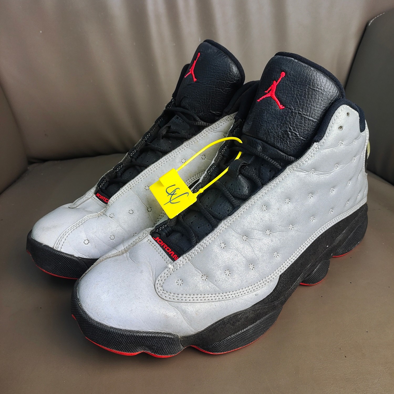 44码/AJ13 Retro 3M 红外线 反光 高帮 复古篮球鞋 灰黑/85新无盒