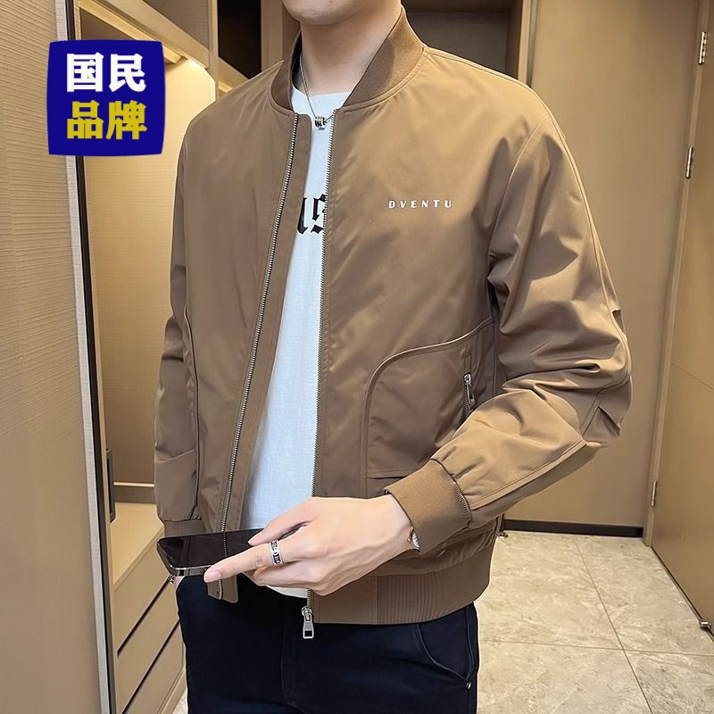 【小扬哥推荐】棒球领夹克春秋季韩版休闲褂子青年字母简约休闲帅