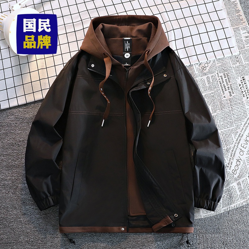 【小扬哥推荐】外套男士宽松连帽加棉加厚秋冬上衣新款防风防水假