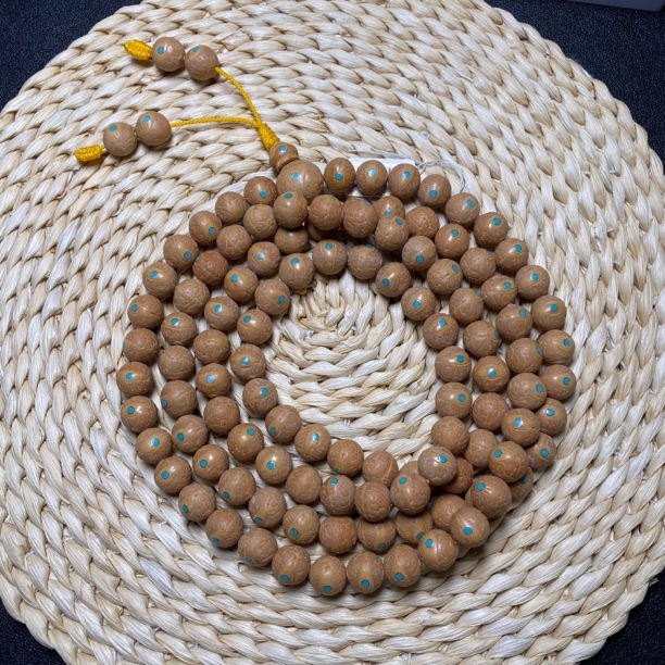 999凤眼菩提108镶嵌绿松12+尺寸