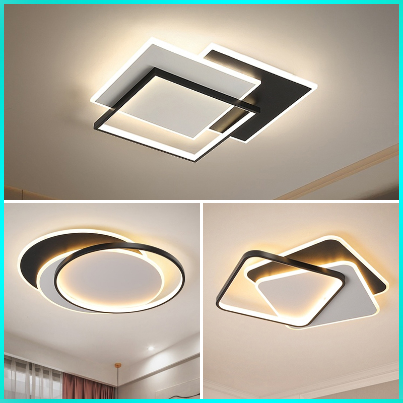 卧室灯现代简约主卧吸顶灯2023年新款网红创意大气方形房间客厅灯
