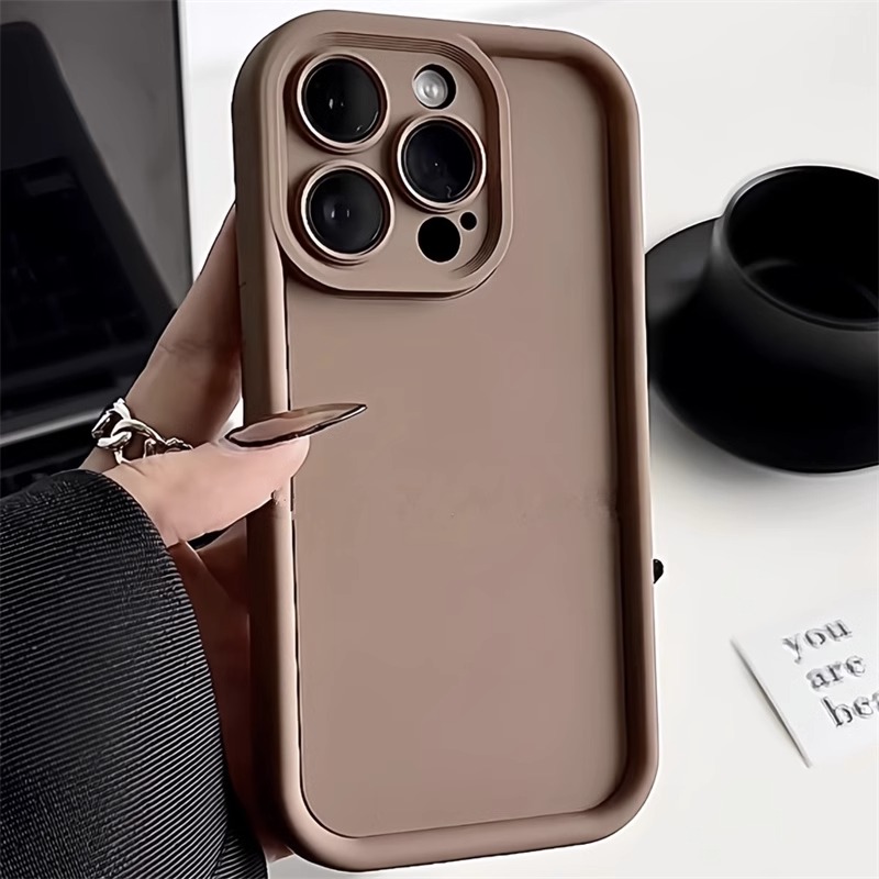 ins风秋冬棕色适用iphone14promax苹果13手机壳12简约11新款15pro