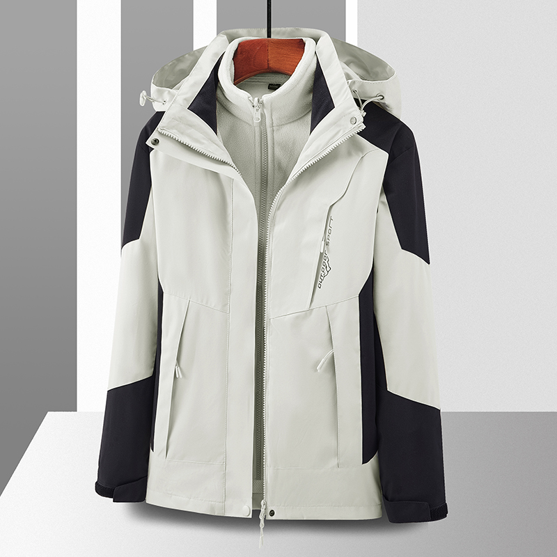 加厚拼色保暖外套冲锋衣运动户外情侣登山滑雪服男士防寒冬季防风