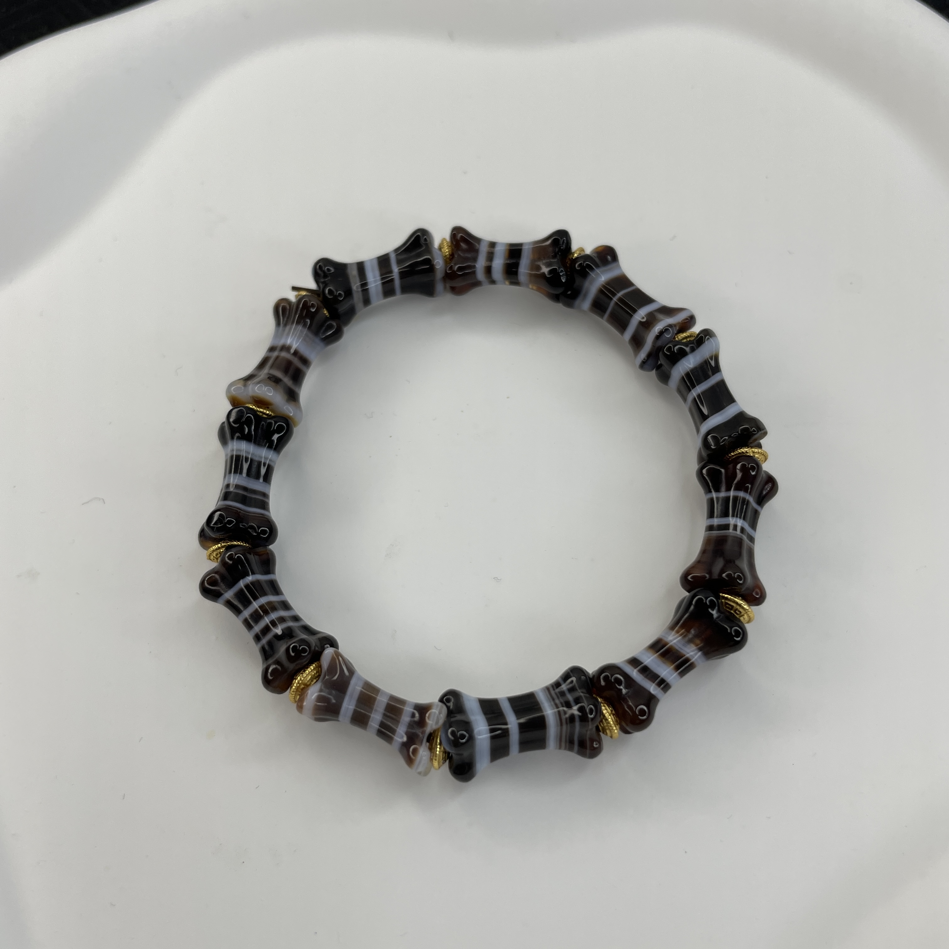 【大师兄】S925银玛瑙骨头多宝手串颈饰时尚气质